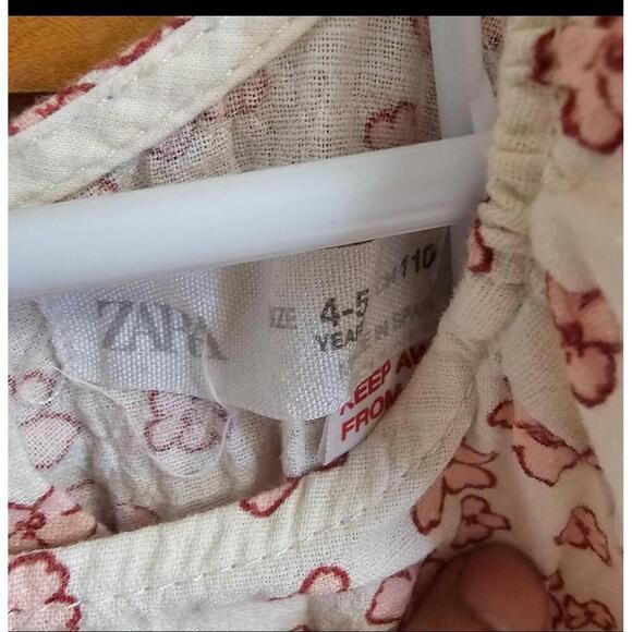 Zara Floral Dress Short Sleeve Button Closure Fit Flare 4-5 - Picture 6 of 6